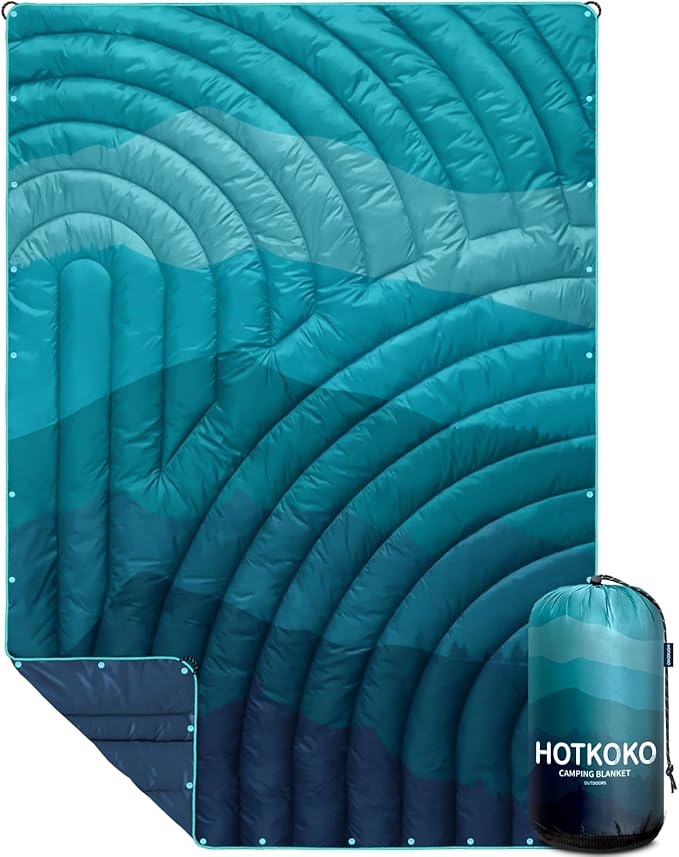 Camping Blanket,Lightweight Puffy Printed Camping Blanket Packable Outdoor Blanket for Camping,Traveling, Stadium, Hiking, Picnics