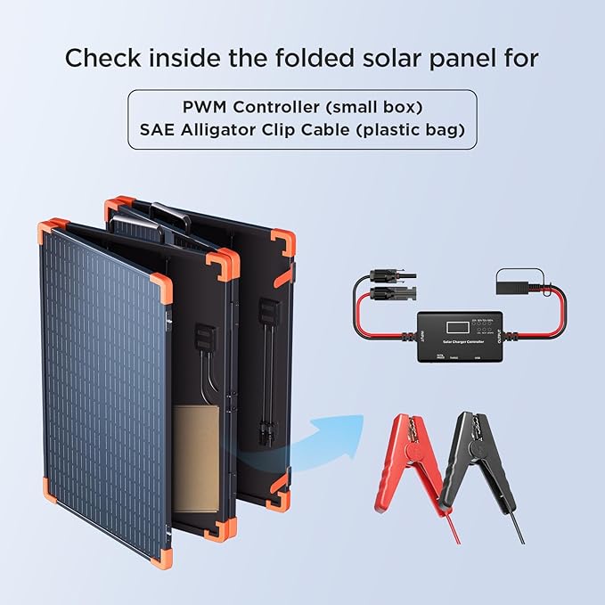 200 watt Portable Solar Panel with 20A PWM Controller,RV Essentials,12V Solar Battery Charger for Power Station,23.5% High Efficiency IP68 Waterproof 4 Kickstands for Camping RV Hurricane