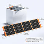 200 Watt Portable Solar Panel for Power Station Generator, 19.8V IP65 Waterproof 4 Kickstands Foldable Solar Panel, Solar Charger with MC4 Cable and USB Outputs for Outdoor Trip RV Camping Off Grid