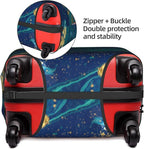 Travel Luggage Cover Protector, Gold Blue Abstract Marble Washable Elastic Baggage Cover Anti-scratch Double-sided with Zipper Closure for Wheeled Suitcase Fits 18-21 Inch Luggage