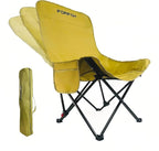 Adjustable Portable Folding Camping Chair with High Back, Side Pockets, Headrest, Lightweight Lawn Chair for Outdoor Camping, Beach, Leisure and Adults (Khaki Single Cloth Thin)