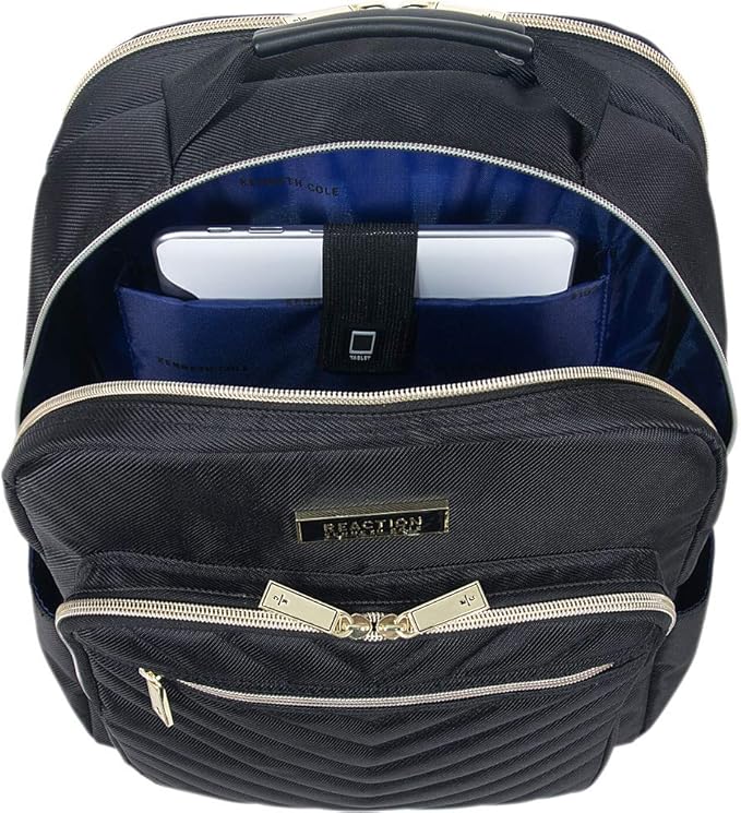 Kenneth Cole REACTION Women's Chelsea Chevron 15" Laptop and Tablet Backpack, Navy