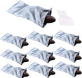 GONGKANGYUAN 10 Pack Shoe Bags for Travel Satin Fabric Shoe Bag with Drawstring for Men Women Travel Protecting Storing Shoes (Grey)
