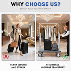 42 * 26IN Hotel Luggage Cart with Top Frame and Hook, 1300 LBS Load Capacity, Platform Truck with Front Frame and 7-inch Rubber Wheels, Ideal for Travel, Resorts, Conference