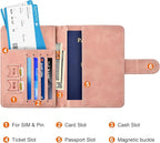 Eoehro Passport Holder for Travel Essentials, Passport Wallet Cover Case for Travel Must Haves Accessories,Passport Book Holders for Women and Men(light pink)