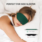 Mavogel Cotton Sleep Eye Mask - Breathable Light Blocking Sleep Mask, Soft Comfortable Night Eye Mask for Men Women, Eye Cover for Travel/Sleeping/Shift Work, Includes Travel Pouch (Green)