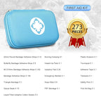 Car-Home Survival First-Aid Kit Emergency-Kit - Blue 273Piece Equipment Travel Supplies First Aid Set Home Essentials Camping Hiking YIDERBO
