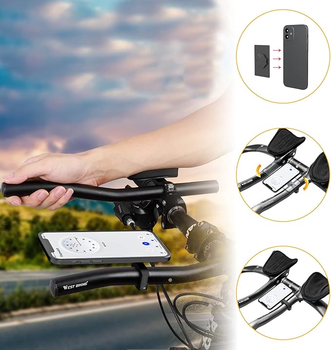 Aero Bars Mount - Garmin Bike Computer Mount for Garmin Edge, Compatible with Bike GPS Computer,Wahoo,Bryton,Cateye,GoPro Full Range and Flashlight (Black)