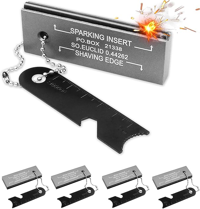 Fire Starter Survival Kit, Magnesium Waterproof Matches Ferro Flint Block,Outdoor Survival Firesteel Gears with Striker for Camping Hiking Hunting Emergency