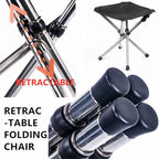 Ultra-Lightweight Stainless Steel Folding Camping Stool - Compact Portable Backpacking Stool with Carry Bag Supports 240 lbs 12.6” Folded Size for Hiking Travel Outdoor Events