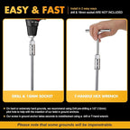 Hiboom Ground Anchor Screw Heavy Duty Earth Anchors Tent Stakes for High Wind with T Handle Hex Wrench Trampoline Hook Ground Stakes for Camping Canopies Car Ports Sheds