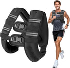 Weighted Vest for Woman Men,6lb/8lb/12lb/16lb/20Lb/25lb Weight Vest with Reflective Stripe Adjustable Buckle Strap Back Pocket Workout Strength Training Walking Jogging Running
