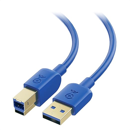 Cable Matters 5Gbps USB 3.0 Cable - 6ft, USB A to B Cable, USB3 Cord with Type-B 3.0 Connector for Hard Drive Enclosure/Built-in Hub and More, Blue