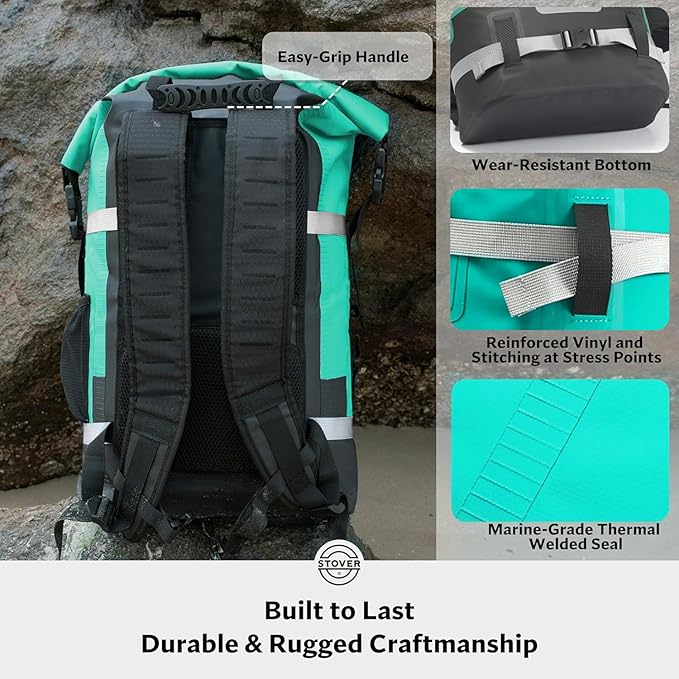 STOVER 5/10/25/30/40/55L Waterproof Backpack- Floating Dry Bag for Kayaking, Travel, Beach, Hiking, & Camping, Men/Women