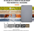 KingCamp Self Inflating Camping Pad, Ultra 6" Thick or Ideal 3" Thcik High R Value Air & Foam Camping Mattress, Full Size Double Sleeping Pad 2 Person for Camp Tent Outdoor Car, Multi Colors, PVC Free