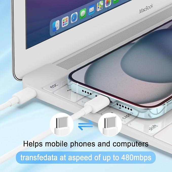 iPhone 17 16 15 Charger, USB C Charger, 4-Pack Fast Wall Charging, USB-C Chargers Block (4-Pack 6 ft Cable Included) for iPhone 17/16/15/15 Pro/15 Pro Max/iPad Pro/AirPods Samsung & More