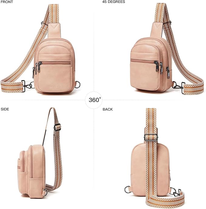 3L SMALL Sling Bag Fanny Packs For Women Men Mini Crossbody Chest Belt Travel Bag Purse Handbag Faux Leather Fashion Cute Light Grey