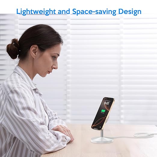 Magnetic Wireless Mag Safe Charger iPhone Stand,Magnet Wireless iPhone Charger Stand 6FT Fast Mag-Safe Charging Station Pad for Apple iPhone 16 Pro Max/16/16 Plus/15 Pro Max/14/13/12,AirPods Pro 2/3/4