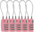 5 Pack TSA Locks for Luggage TSA Approved Luggage Locks 3 Digit Combination TSA Travel Locks Portable Cable Padlocks Zinc Alloy Body Suitcase Locks for Travel Bag Suitcase Backpack Lockers,Pink