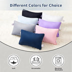 Pro Goleem Small Pillow 11’’x6’’x2.5’’ for Camping and Traveling with Name Tag Mini Tiny Pillow for Toddler Sleeping and Chair Car Air Nap Neck Lumbar Knee Rest Pillows, Lavender