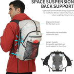 Hiking Backpack for Men and Women, 30L Waterproof Camping Backpack with 3L Water Bladder and Rain Cover, Lightweight Outdoor Sport Travel Daypack Rucksack for Climbing Cycling (Light gray)