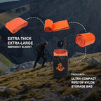 Emergency Blankets for Survival, 2-Pack/4-Pack Space Blankets, Gigantic & Extremely Thick Mylar Blankets, Suitable for Outdoor Survival, Camping, and Hiking