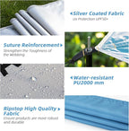 Forceatt 12x14FT Tarp with 2 Poles, Waterproof Anti-UV Camping Tarp Car Awning (UPF50+), Lightweight Sun Shelter for Car, Tent and Hammock in Hiking, Backpacking, Garden and Traveling