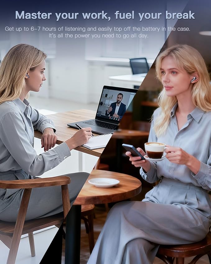 Wireless Earbuds, Ai Translation Earbuds Real Time, Audifonos traductores inglés español, Bluetooth Headphones, 90H Standby Time, Translator with 7 Modes for Travel & Business Learning