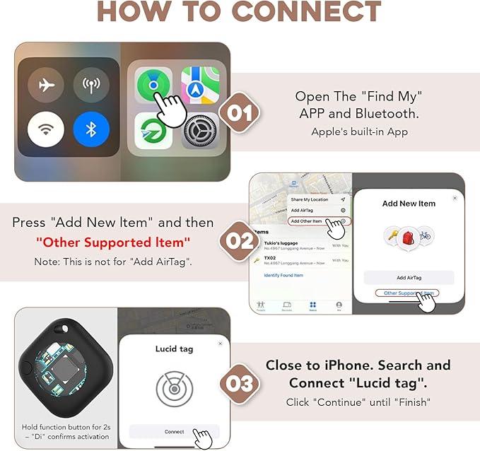 New Smart Tag Works with Find My App(iOS Only) Keys Finder and Item Locator. Ultra Slim, Lightweight