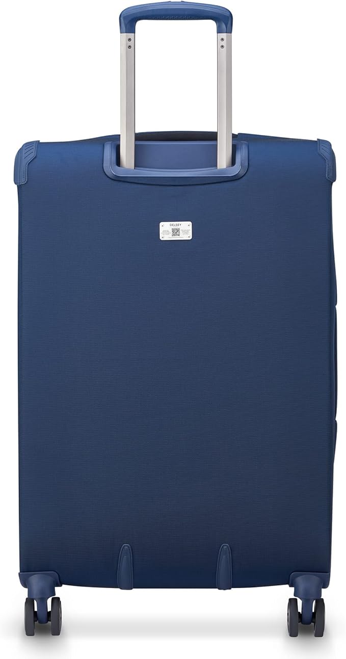 DELSEY PARIS Helium DLX Softside Expandable Luggage with Spinner Wheels, Navy Blue, 3 Piece Set (20/25/29)