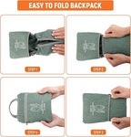 SKYSPER 10L Hiking Backpack, Foldable & Packable Lightweight Daypack for Travel, Collapsible Small Compact Hiking Backpack for Women & Men, Green