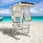 PLKO Camping Chairs with Canopy, Portable Quad Lawn Chair for Adults, Folding Recliner Chair with Cup Holder Outdoor Events and Shade- Support 330 LBS