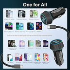 2 Pack 90W USB C Car Charger Super Fast Charging for iPhone 17 Pro Max/Air/16/15/iPad, Samsung S26 Android Phone, Dual 45W PD Port Auto Accessories, 12V Cigarette Lighter Adapter + 6.6 ft Type C Cord