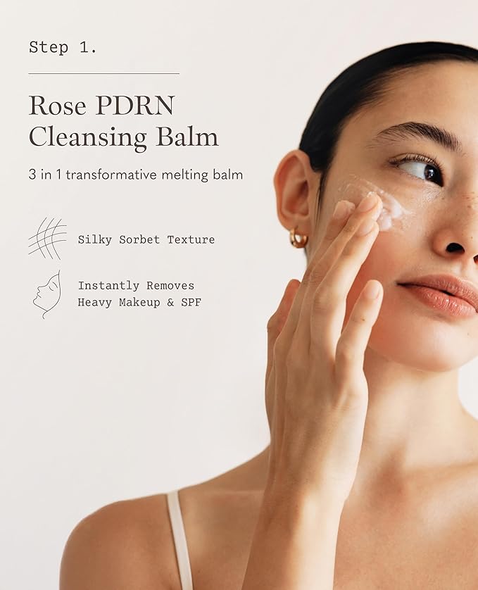 GARDENY Korean Skincare Set | 3-step K-Beauty Routine Kit | Cleansing Balm, Mask-to-Foam Cleanser & Hydrating Mist Toner | Rose PDRN Technology | Travel Size 1.01 fl. oz Each