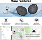 FIQI Air Tracker Tags 4-Pack (Black) – Compatible with Apple Find My (iOS Only), Bluetooth 5.4 Item Locator with Smart Tag for Wallet, Keys, Luggage & Bags, 90 dB+ Alert, 7g Lightweight, Matte Finish