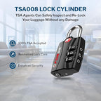 Forge Open Alert TSA Approved Luggage Locks - 3 Digit Combination, Easy Read Dials, Zinc Alloy Body - Ideal Travel Lock for Luggage, Suitcases, Bags & Toolboxes (Black 1 Lock)