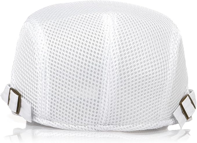 2 Pack Men's Mesh Cap Breathable Summer Newsboy Hat Adjustable Beret Ivy Cap Irish Cabbie Driving Hunting Hats