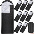Macarrie 10 Pcs 0 Degree Camping Sleeping Bags Bulk for Adults Cold Weather 4 Season Warm Sleeping Bag with Compression Sack for Homeless Donation Shelter Emergency Hiking