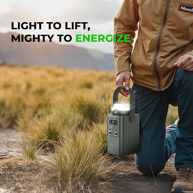 Alpatronix Portable Power Bank Station (93000mAh), 300Wh Power Station, 95W Outdoor Generator with Detachable LED Lights. 100W Fast Charging and LifePO4 Battery for Camping, Traveling and Emergencies.