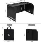 HIKEAMN Camping Stove Windscreen - Outdoor Folding Gas Stove Windshield,Camping Wind Blocker with a Storage Bag for Camping,Hiking,Picnic,Cooking (black)