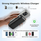 Magnetic Portable Charger 26800mAh for iPhone 16/15/14/13/12 with Built-in Cables，6-in-1 Wireless Power Bank with iWatch Charger and Compatible with Samsung, Android Phones, AirPods(Black)