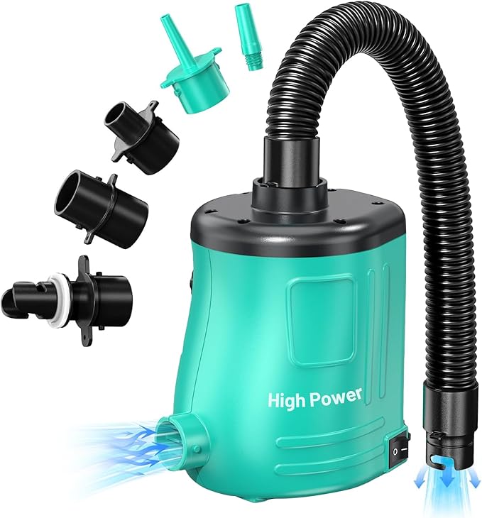 MAACOULD Electric Air Pump for Inflatables: Air Mattress Pump for Pool Floats Boat Balloons for Quick-Fill Inflator/Deflator - 400W 110V AC Inflator for Camping Travel Party Outdoor Home Summer