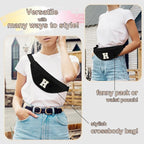MAXTOP Large Crossbody Fanny Pack with 4-Zipper Pockets,Gifts for Enjoy Sports Festival Workout Traveling Running Casual Hands-Free Wallets Waist Pack Phone Bag Carrying All Phones