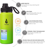 Farsea Insulated Water Bottle With Paracord Handle, Protective Silicone Boot and 2 Lids (Straw Lid & Spout Lid), Stainless Steel Water Bottle Wide Mouth, Double Wall Sweat-Proof BPA-Free, 18 oz