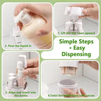 4 in 1 Travel Dispenser, Travel Bottles for Toiletries, Squeeze Leak Proof Dispenser Bottles with Scale and Label for Shampoo Lotion Shower Gel, Suitable for Travel, Camping and Gym(1 PC, Green)