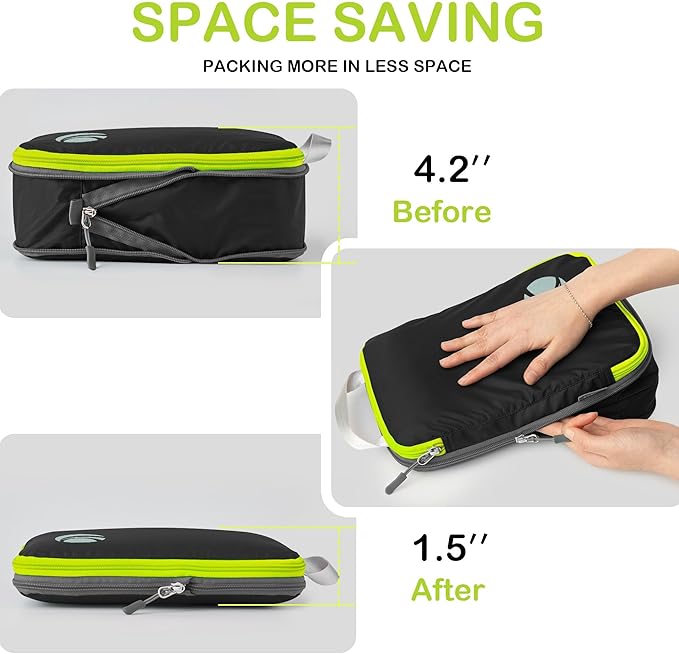 Cipway Compression Packing Cubes, Ultralight Luggage Organizer Bags, Travel Essentials for Carry on Suitcase (3 Piece,Black)