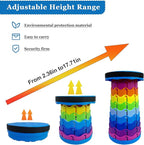 Jakuva Upgraded Travel Camping Stool, Retractable Folding Stool,Collapsible Telescoping Portable Stool with Max Load 360lbs for Adults for Indoor Outdoor Hiking Gardening, Blue