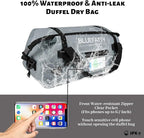 Waterproof Motorcycle Duffel Bag Roll Top Dry Duffel Bag with Quick-fixed Straps for Rafting, Boating, Kayaking, Travel, 50L(Grey)