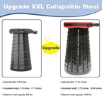 ALEVMOOM 2025 Upgraded XXL 19.7" Collapsible Stool with Cushion, 1000lbs Max Weight Heavy Duty Portable Telescoping Stool, Retractable Seat Folding Chair for Camping Fishing Hiking(Red-XXL)