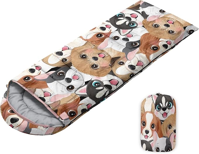 Sleeping Bags for Adults Youth Kids,3D Printing Camping Sleeping Bag for Girls Boys Lightweight Waterproof Cold/Warm Weather Sleeping Bag for 3 Seasons